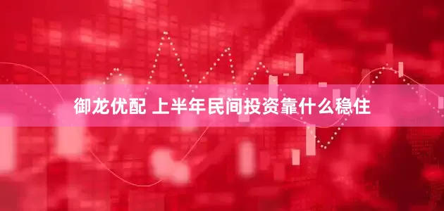 御龙优配 上半年民间投资靠什么稳住